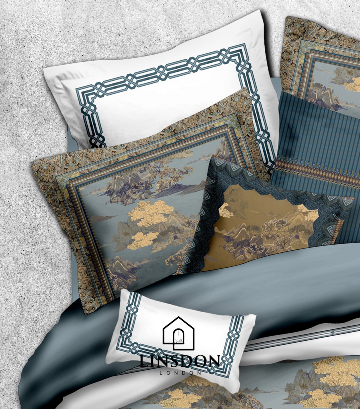 885 TC 100% COTTON SATIN PRINTS DURHAM COLLECTION BY LINSDON HOME