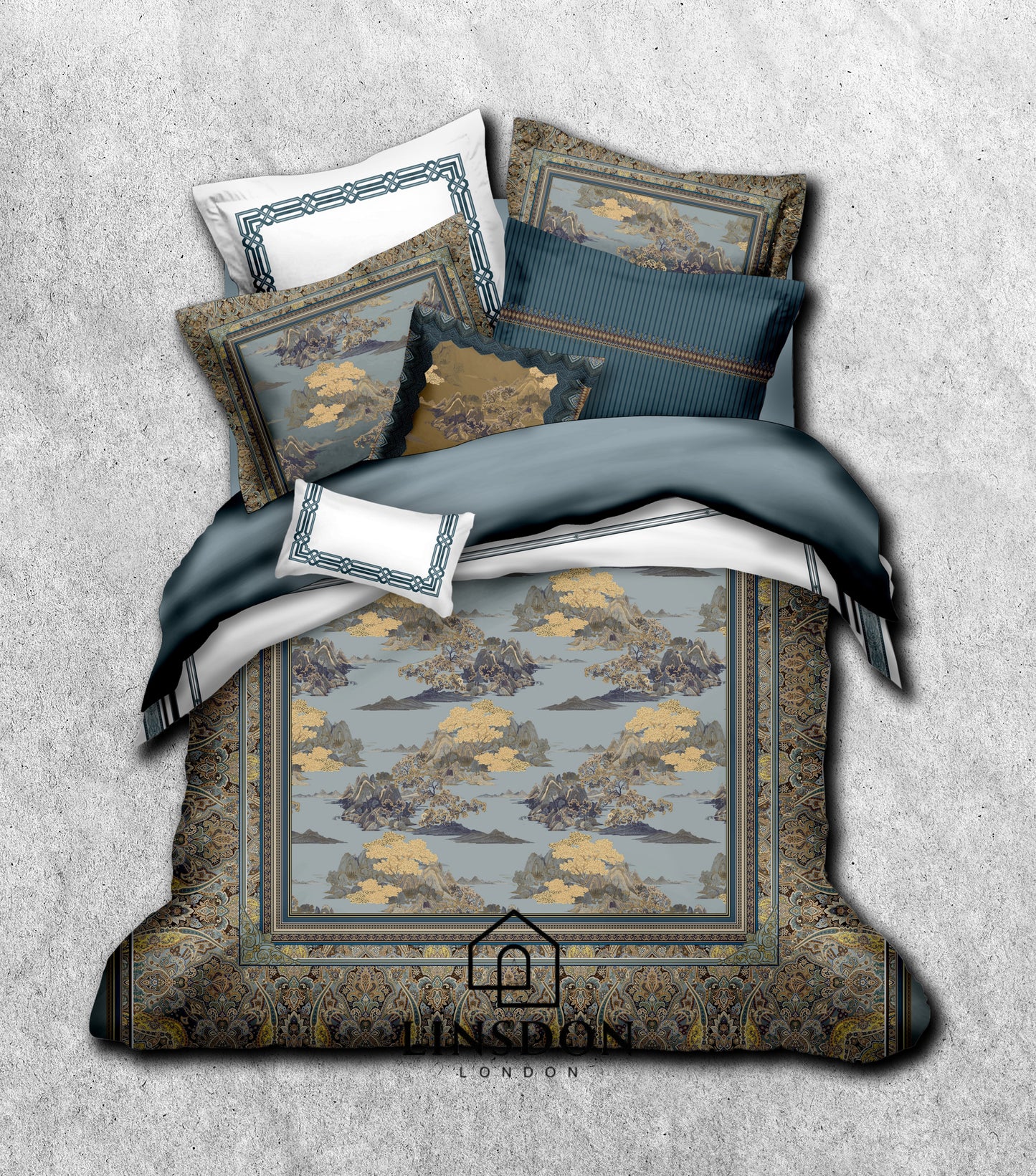 885 TC 100% COTTON SATIN PRINTS DURHAM COLLECTION BY LINSDON HOME