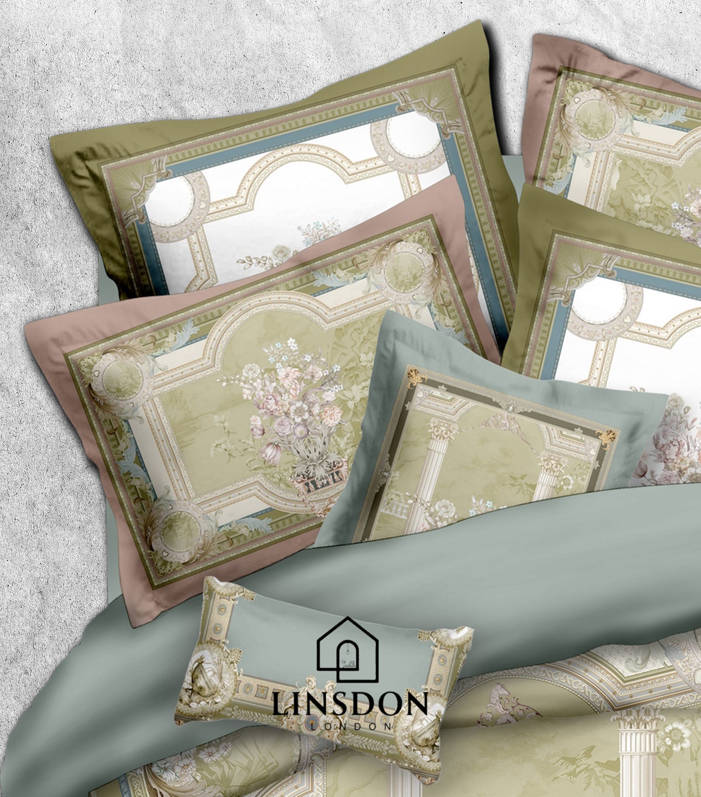 885 TC 100% COTTON SATIN PRINTS DURHAM COLLECTION BY LINSDON HOME