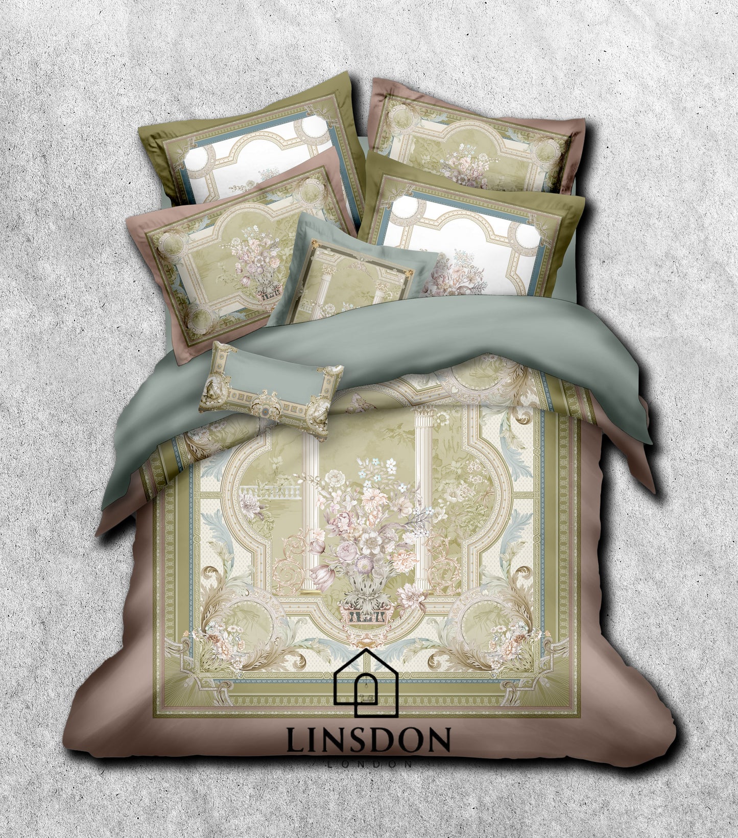 885 TC 100% COTTON SATIN PRINTS DURHAM COLLECTION BY LINSDON HOME