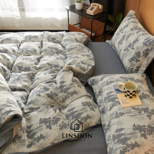 Floral Linen Cotton Waeved Ac Quilt ( Made From Lyocell Fiber )