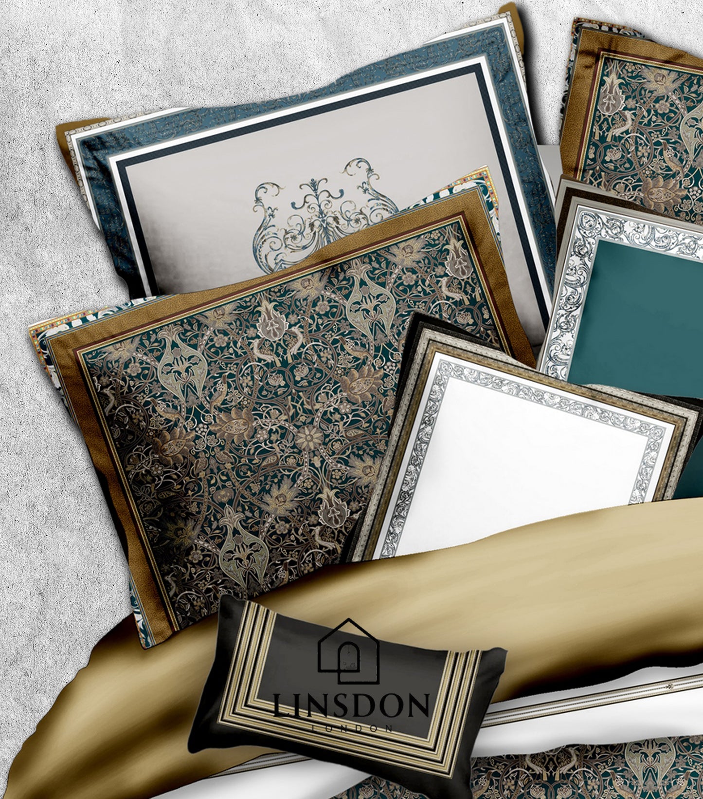 885 TC 100% COTTON SATIN PRINTS DURHAM COLLECTION BY LINSDON HOME
