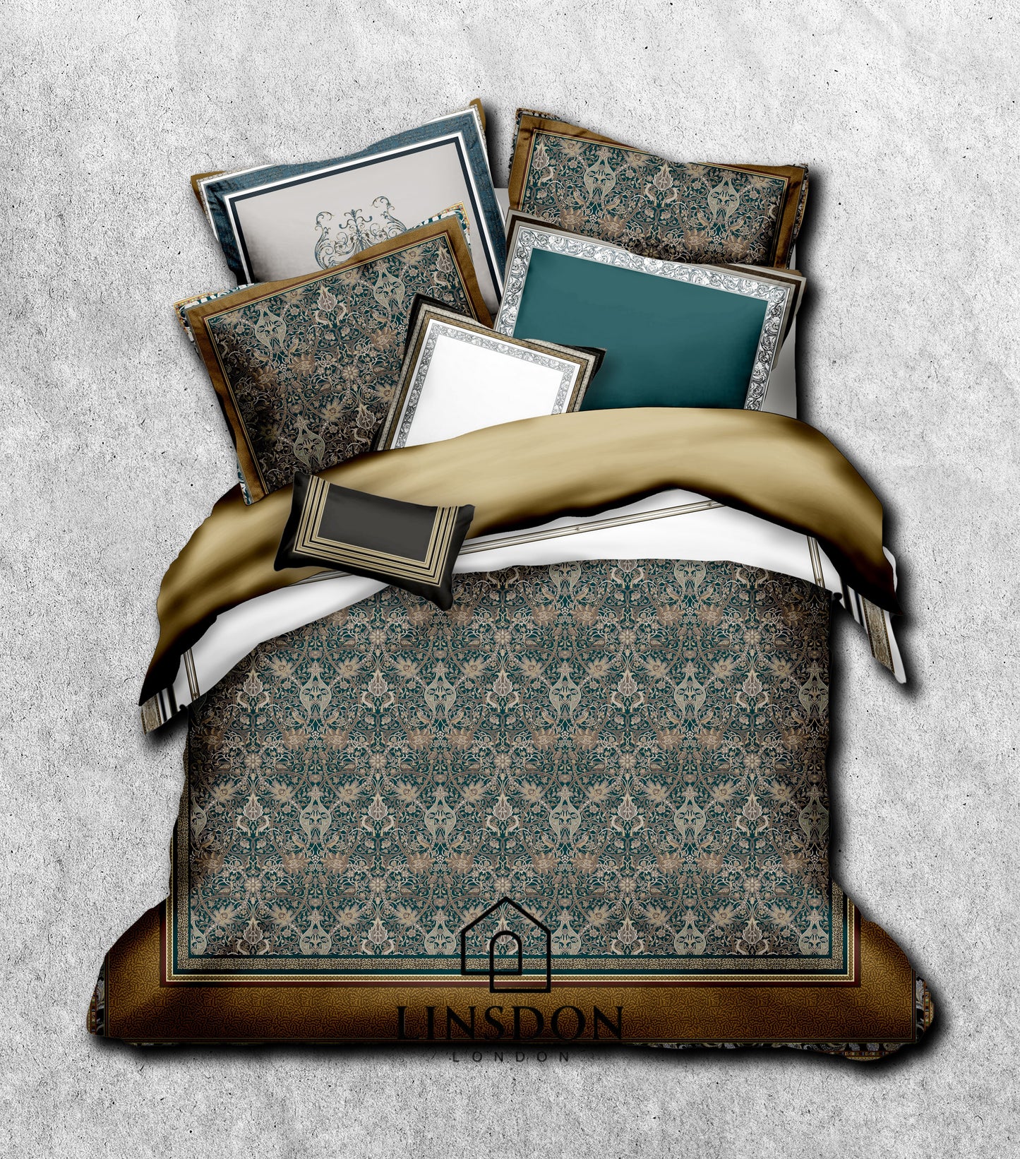 885 TC 100% COTTON SATIN PRINTS DURHAM COLLECTION BY LINSDON HOME