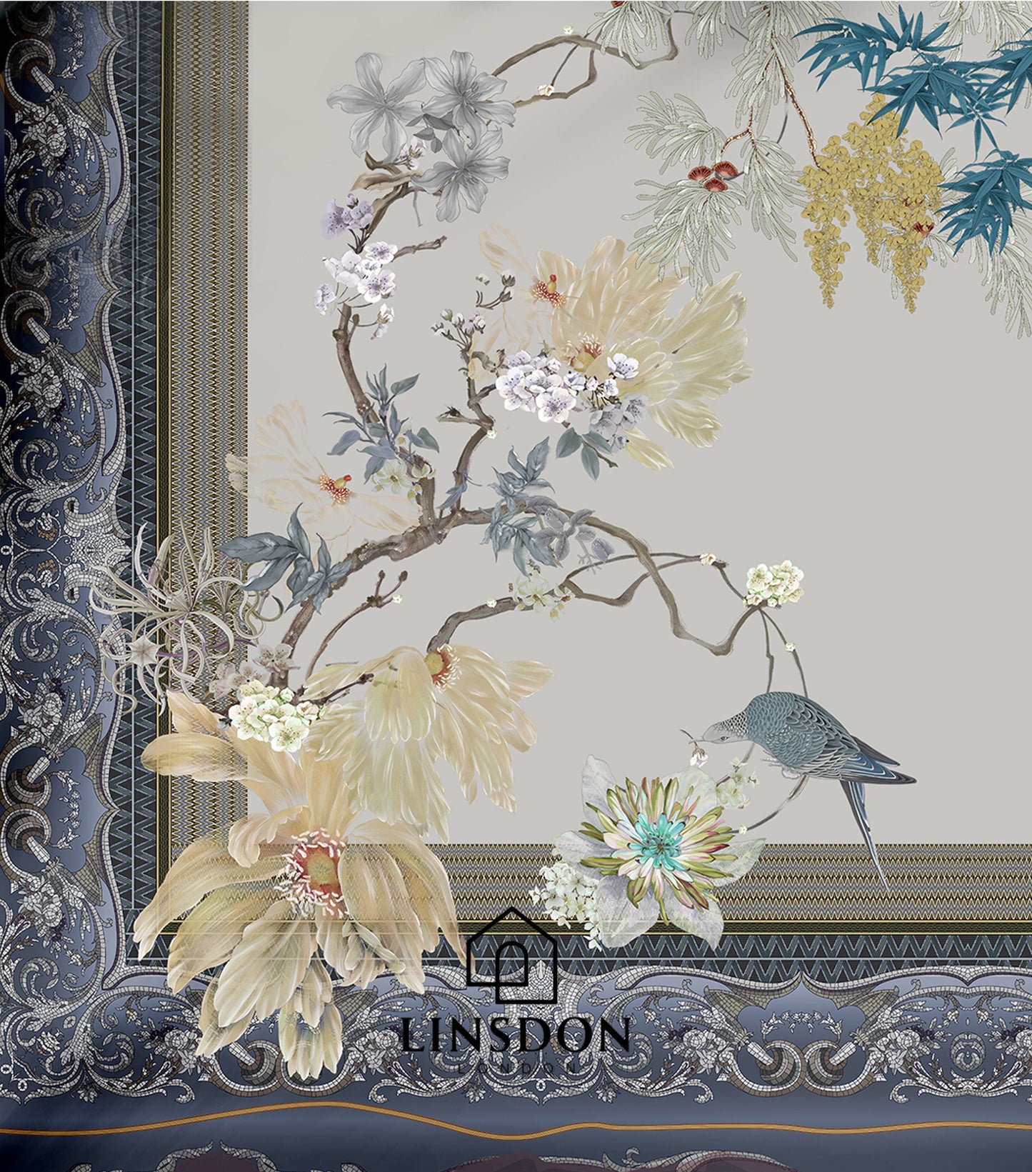 885 TC 100% COTTON SATIN PRINTS DURHAM COLLECTION BY LINSDON HOME