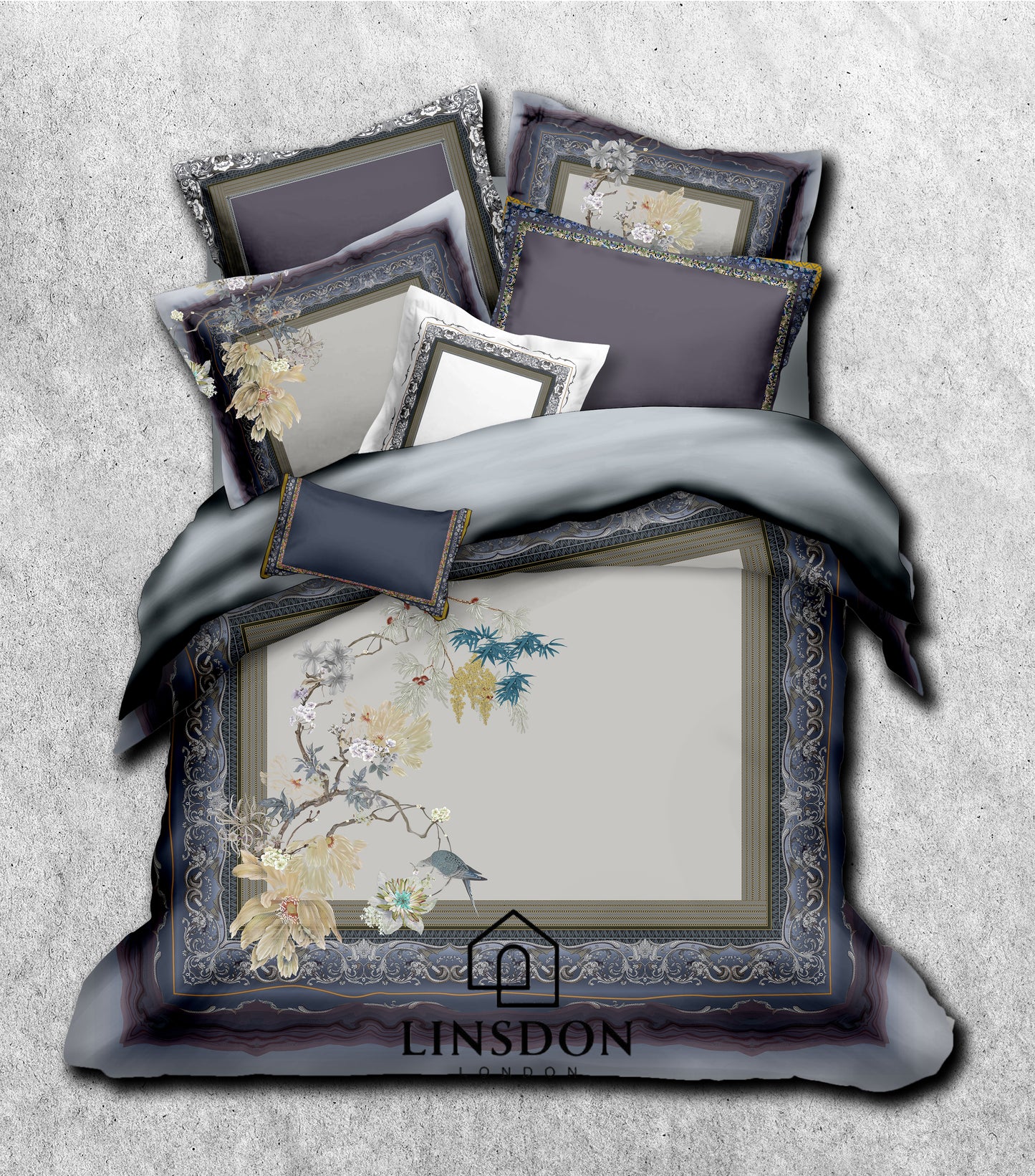 885 TC 100% COTTON SATIN PRINTS DURHAM COLLECTION BY LINSDON HOME