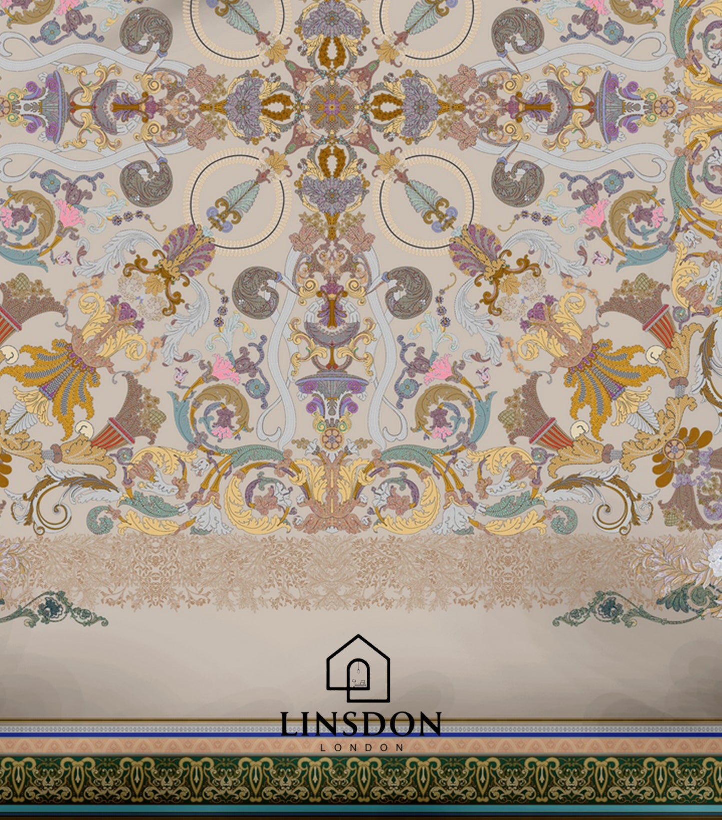 885 TC 100% COTTON SATIN PRINTS DURHAM COLLECTION BY LINSDON HOME