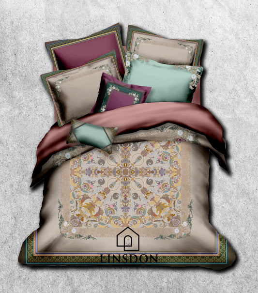 885 TC 100% COTTON SATIN PRINTS DURHAM COLLECTION BY LINSDON HOME