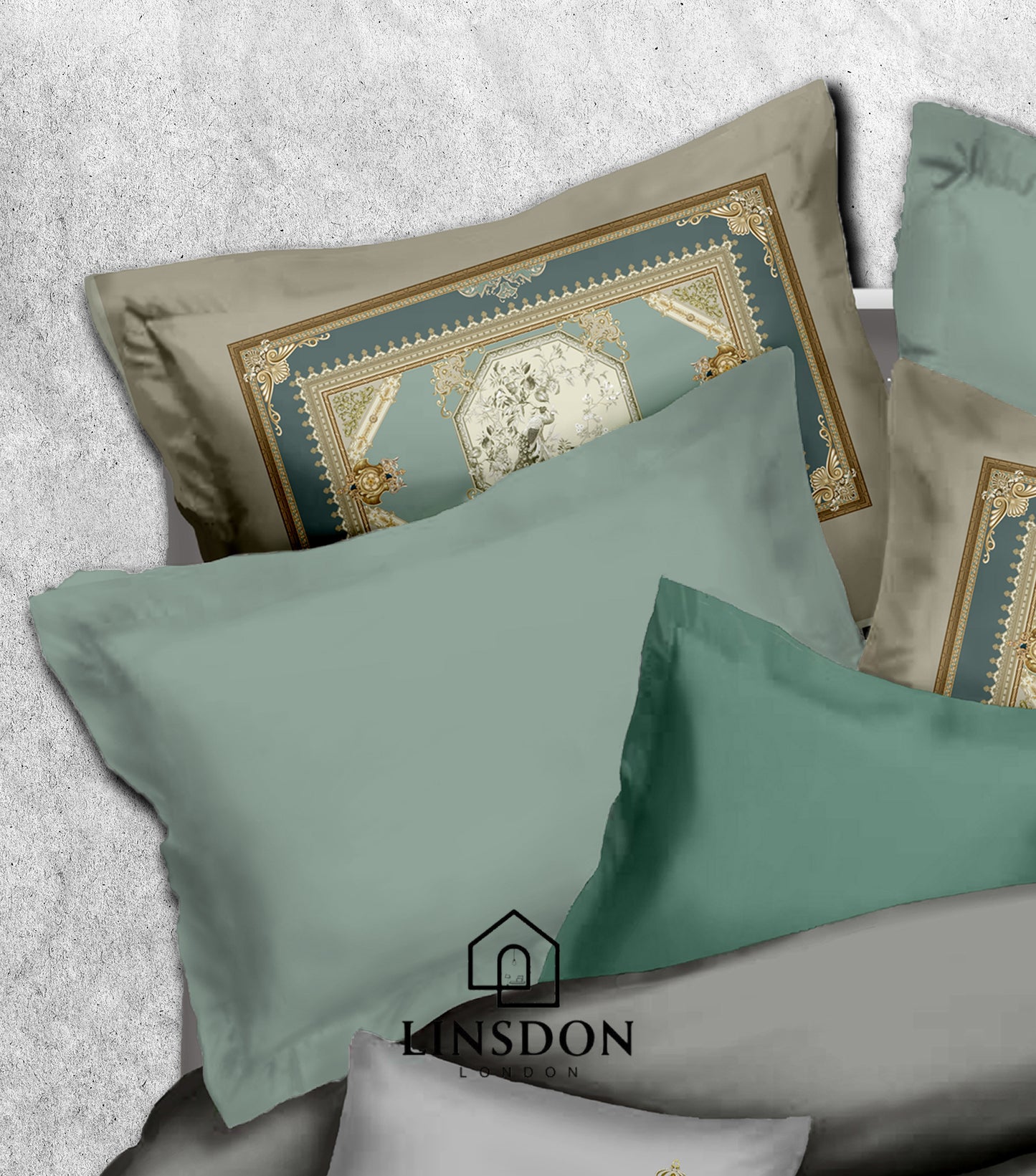 885 TC 100% COTTON SATIN PRINTS DURHAM COLLECTION BY LINSDON HOME