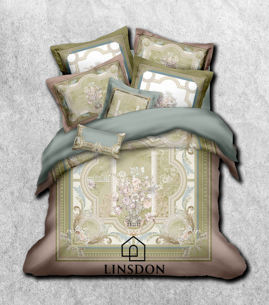 885 TC 100% COTTON SATIN PRINTS DURHAM COLLECTION BY LINSDON HOME