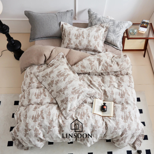 Floral Linen Cotton Waeved Ac Quilt ( Made From Lyocell Fiber )